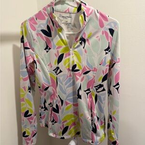 Tommy Bahama Pastel Leaf Print Golf Shirt